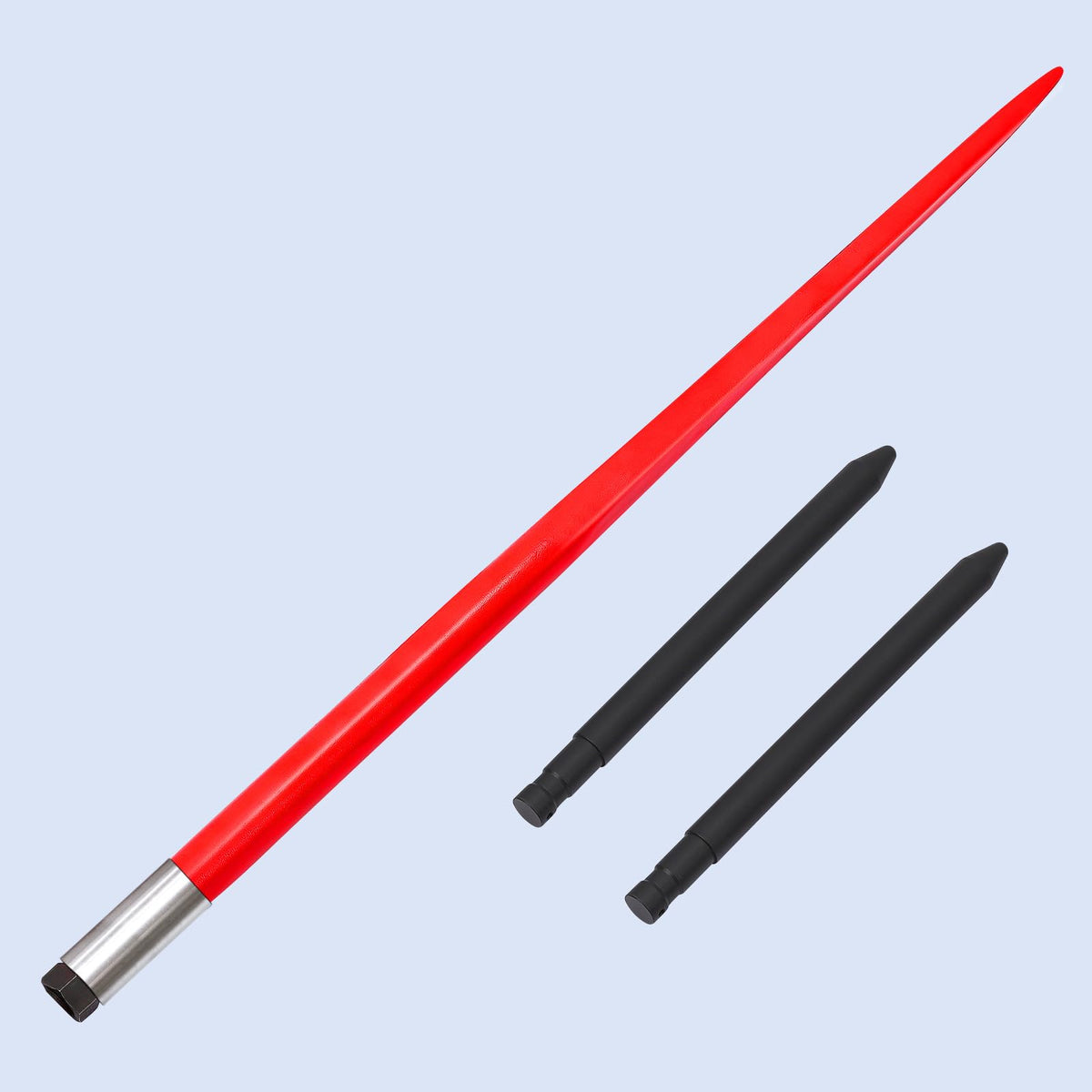 Garvee Hay Spear 49 Bale Spear 4000 lbs Capacity, Bale Spike Quick Attach Square Hay Bale Spears 1 3/4 wide, Red Coated Bale Forks, Bale Hay Spike with Hex Nut & Sleeve for Buckets Tractors Loaders