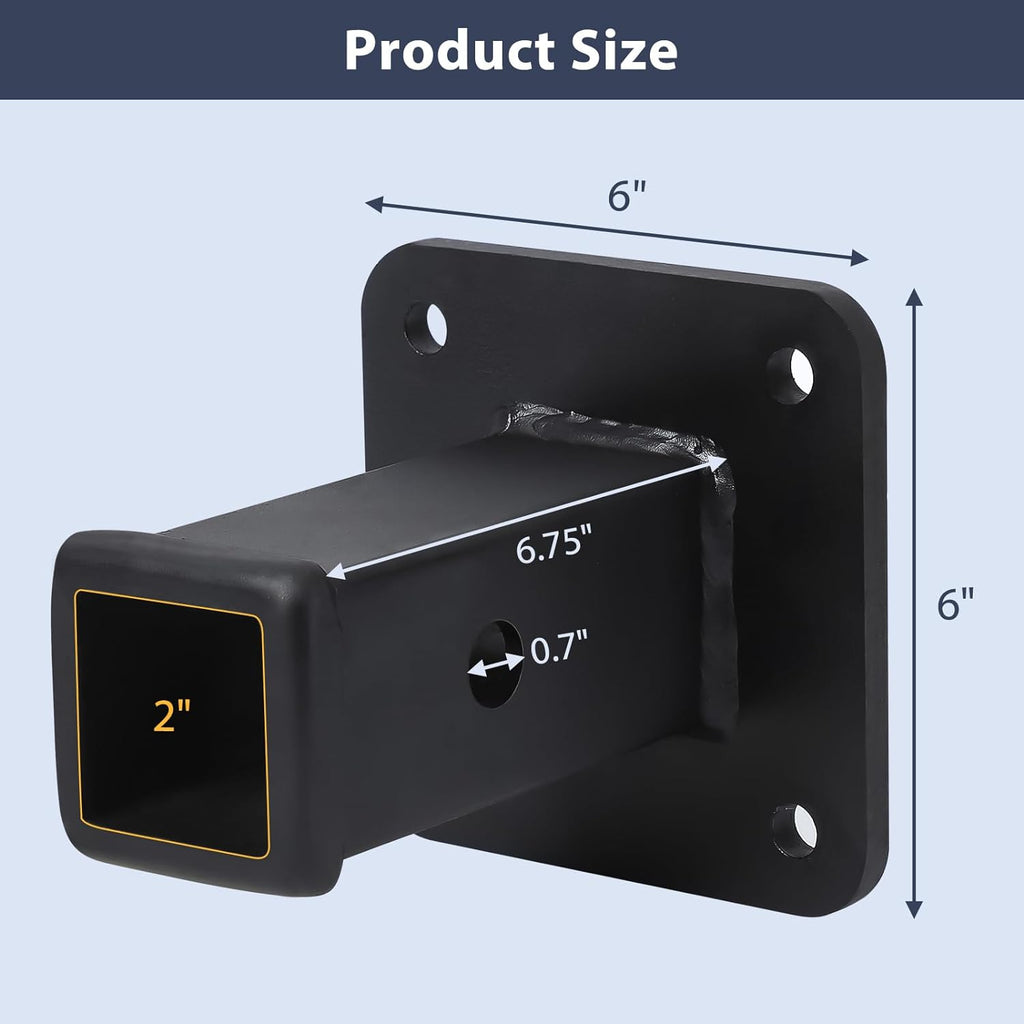 Garvee Hitch Wall Mount,2 Bolt-On Receiver Opening Hitch Tube,20,000 LBS Bumper Trailer Hitch Compatible for Skid Steer Mount Plate,Heavy Duty Hitch Receiver for Tractor,Lawn Mower,Ut