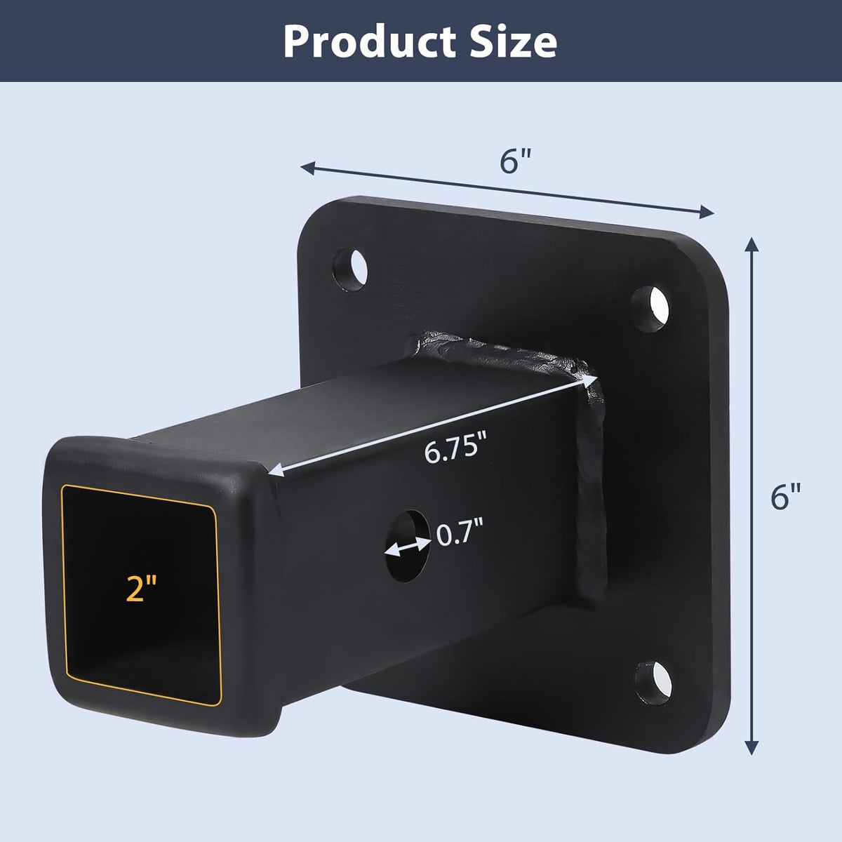 Garvee Hitch Wall Mount,2 Bolt-On Receiver Opening Hitch Tube,20,000 LBS Bumper Trailer Hitch Compatible for Skid Steer Mount Plate,Heavy Duty Hitch Receiver for Tractor,Lawn Mower,Ut