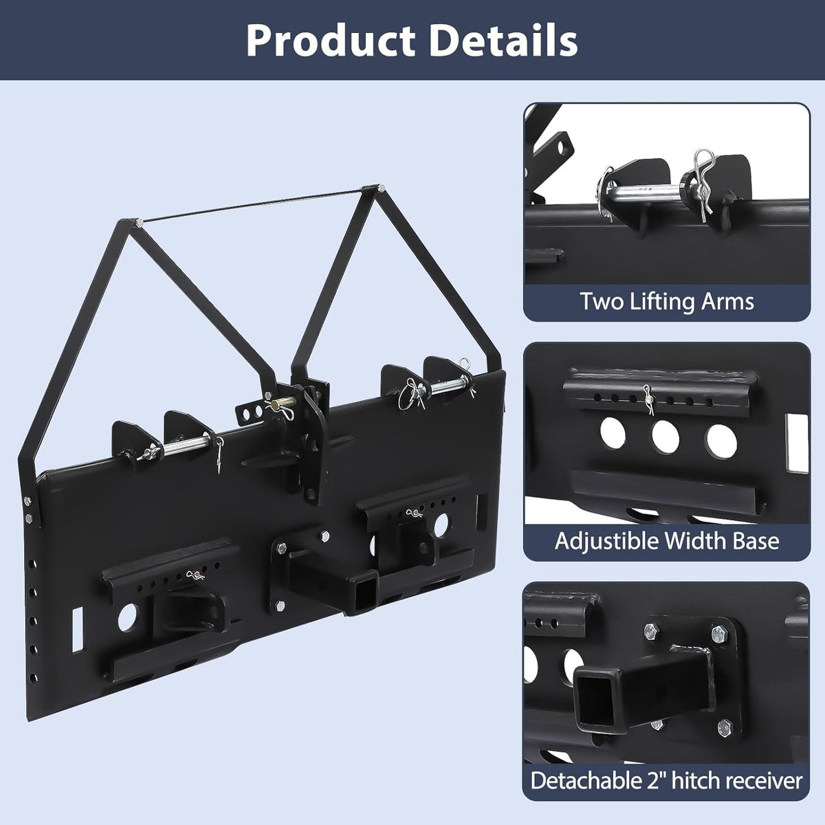 Garvee Hitch Wall Mount,2 Bolt-On Receiver Opening Hitch Tube,20,000 LBS Bumper Trailer Hitch Compatible for Skid Steer Mount Plate,Heavy Duty Hitch Receiver for Tractor,Lawn Mower,Ut