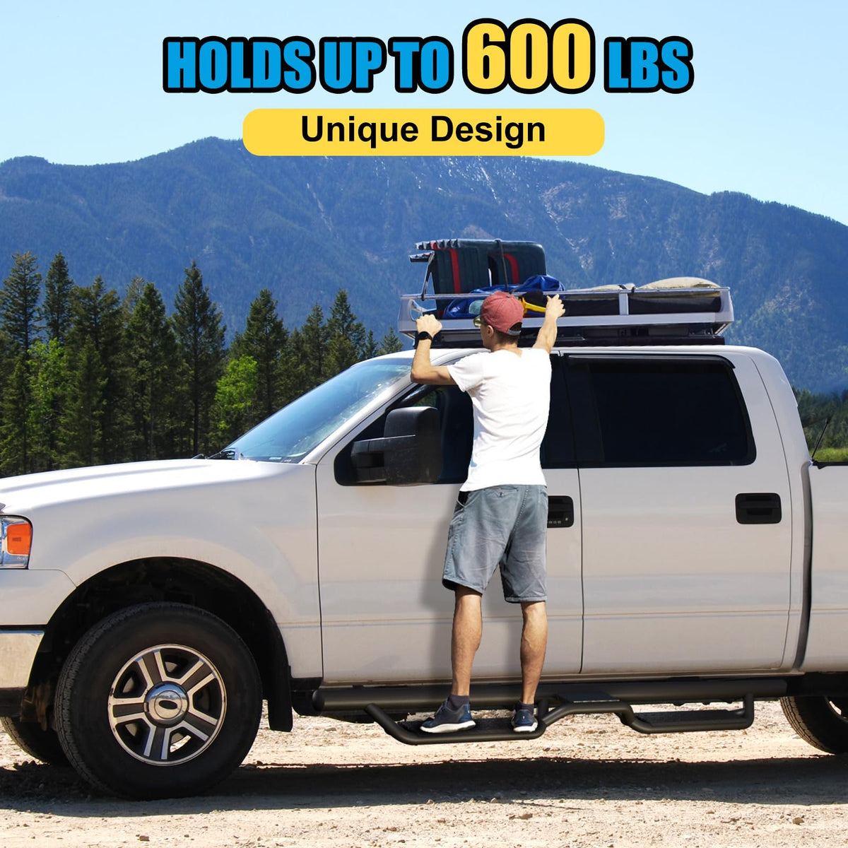 Garvee Running Board Nerf Bar Enhanced Durability, Simple Assembly Aluminum Alloy Stylish Design 1500/2500/3500 Vehicle Access