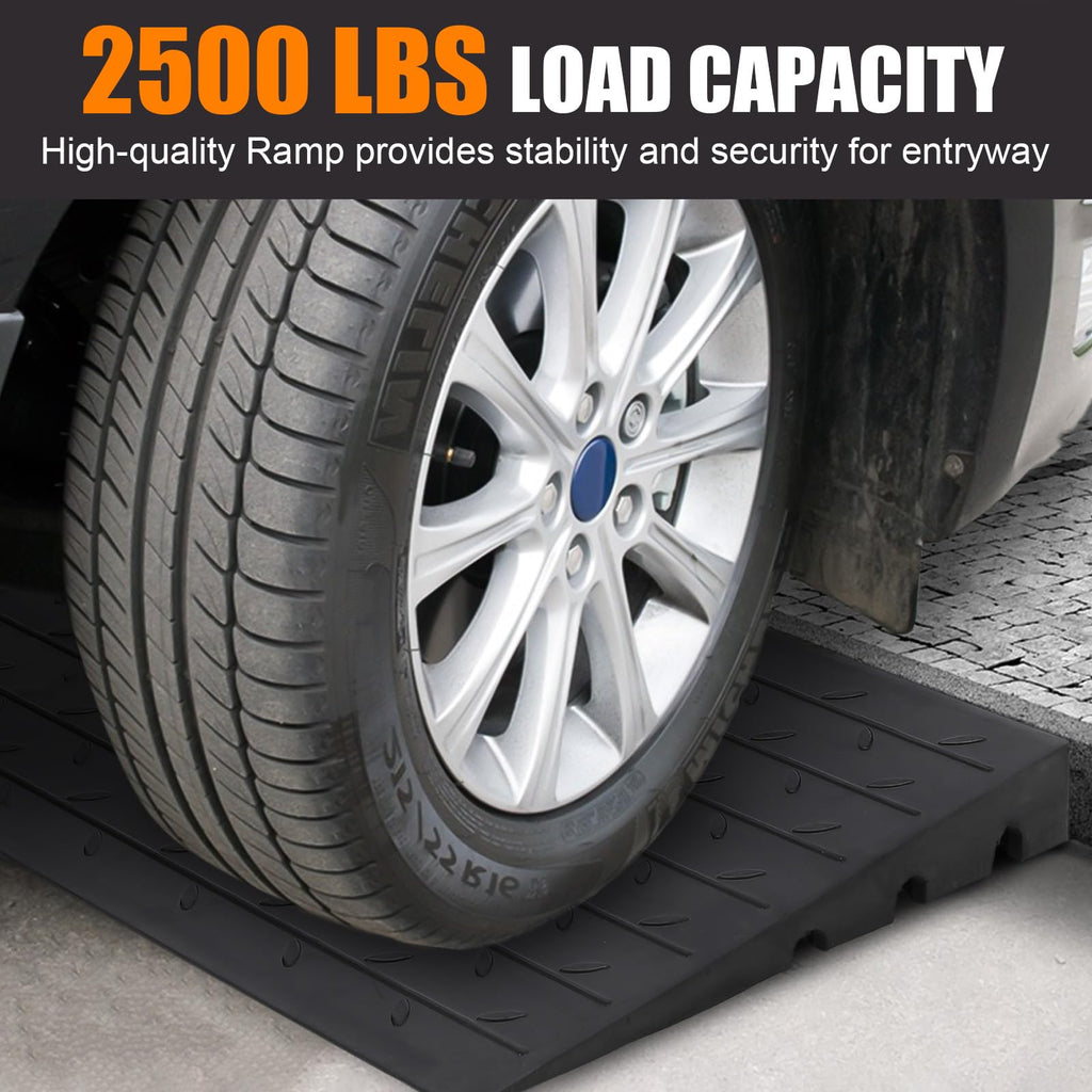 Garvee 24x42x3 Inch - Heavy Duty Rubber Curb Ramp 4.1 Rise Height for Driveways - Trucks, Buses, Wheelchairs