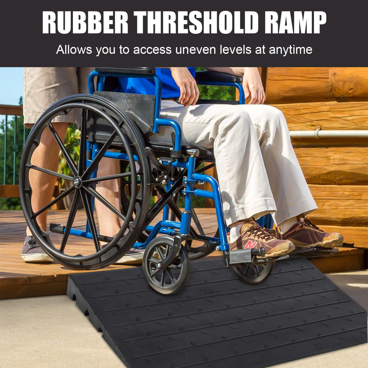 Garvee 24x42x3 Inch - Heavy Duty Rubber Curb Ramp 4.1 Rise Height for Driveways - Trucks, Buses, Wheelchairs