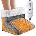 Garvee Electric Heated Foot Warmer Under Desk, Fast Heating Pad for Feet, Detachable Zipper Design for Full Body Pain Relief, Soft Flannel, Auto Off & 4 Temperature Settings (Gray, 13×12×10)