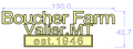 Boucher Farm est 1946 Metal Emblem Fender Badge 2PCS