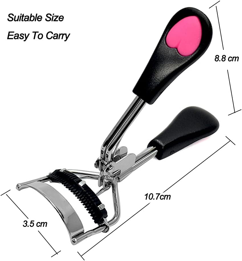 Heart Handle Eyelash Curler with Built-in Comb, Lash Curling Beauty Tool