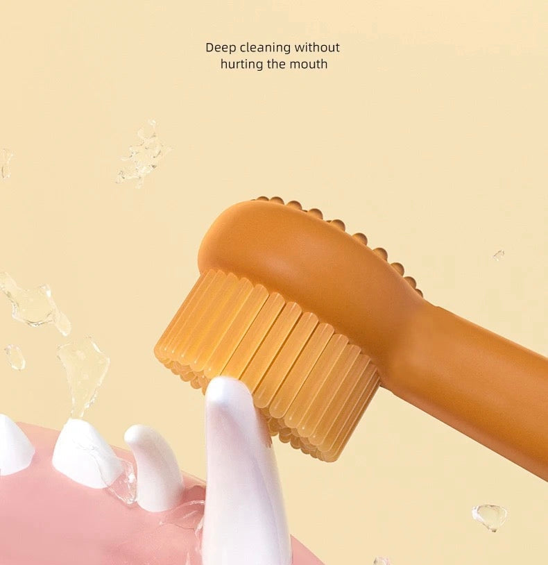 360° Silicone Pet Toothbrush Kit with Storage Cup