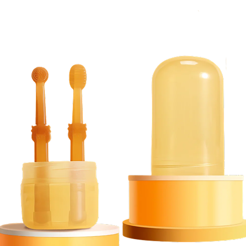 360° Silicone Pet Toothbrush Kit with Storage Cup
