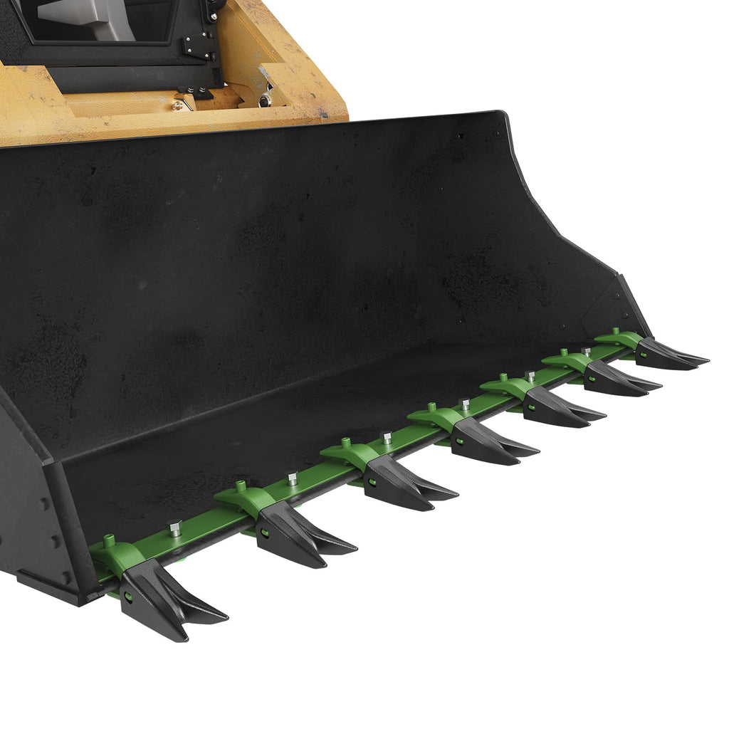 Garvee Heavy Duty Bucket Tooth Bar 49-Inch No Drilling Steel Powder Coated Fits 1/2-Inch Edges Sub-Compact Tractors Construction Farming