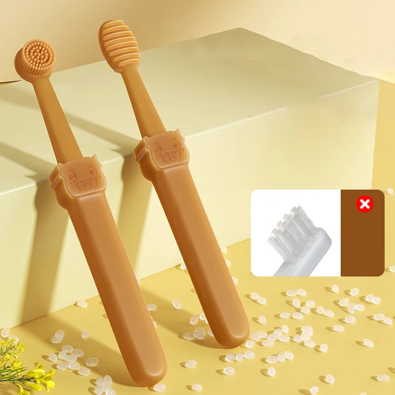 360-degree silicone pet toothbrush kit with storage cup