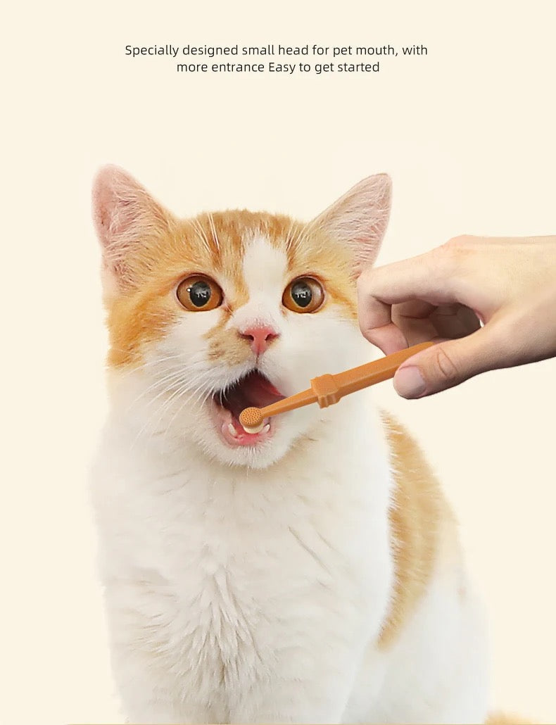 360° Silicone Pet Toothbrush Kit with Storage Cup