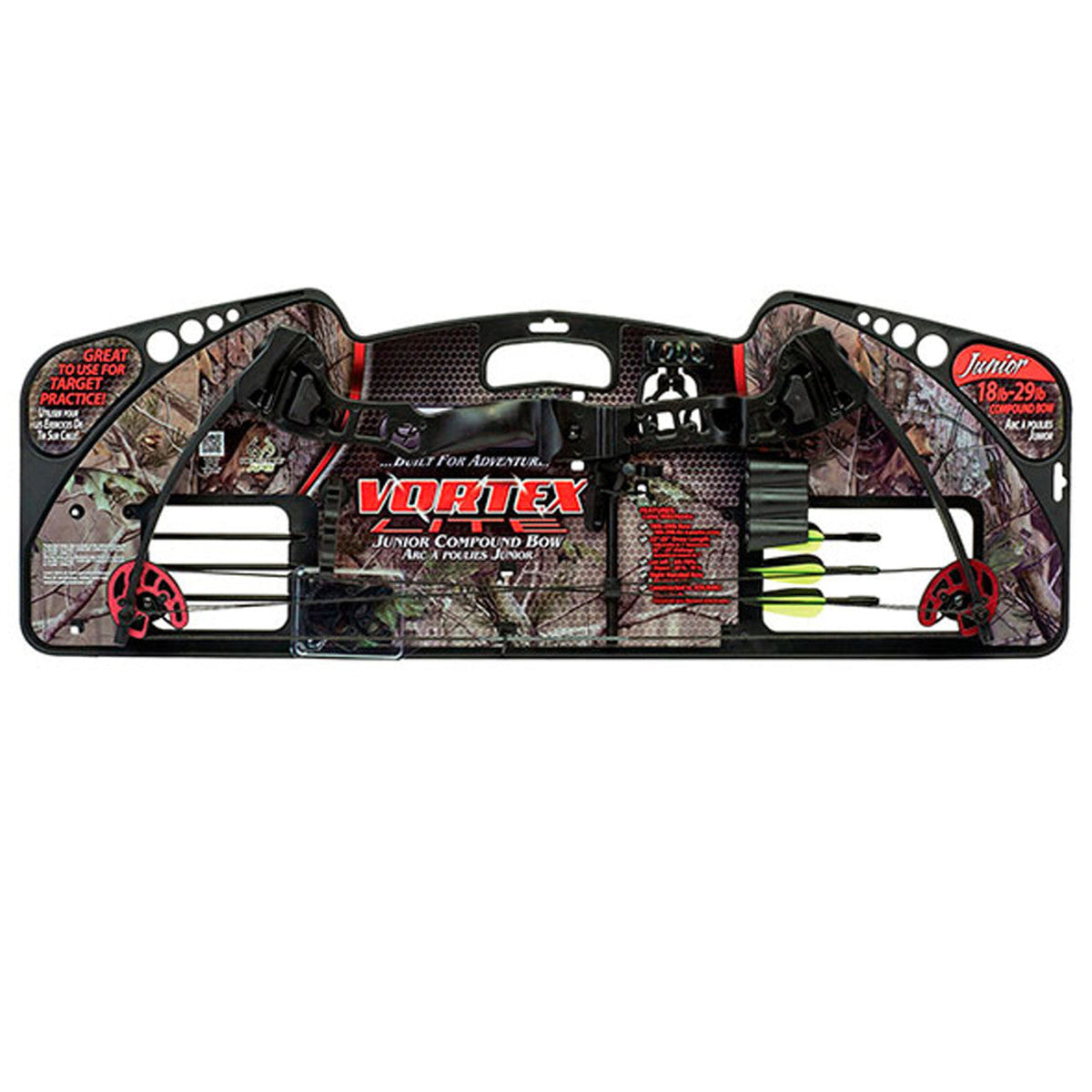 BAR1109MO+19007 BARNETT Vortex Lite Compound Junior Bow Package with Three 28 Fiberglass Arrows and Quiver
