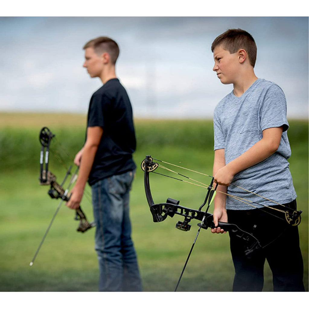 BAR1109MO+19007 BARNETT Vortex Lite Compound Junior Bow Package with Three 28 Fiberglass Arrows and Quiver
